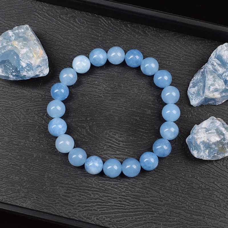 Ellery - Armband met Natuurlijke Aquamarijnkwarts-Kralen